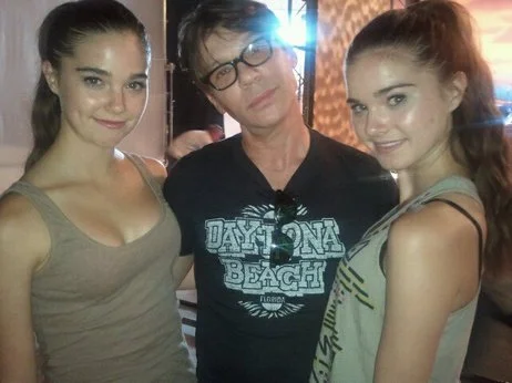 On set with director Steve Anton.